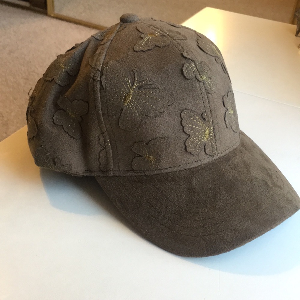NWOT Olive Green Butterfly Baseball Cap